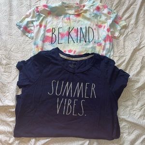 Rae Dunn Short Sleeve T-Shirts Bundle - Size Small